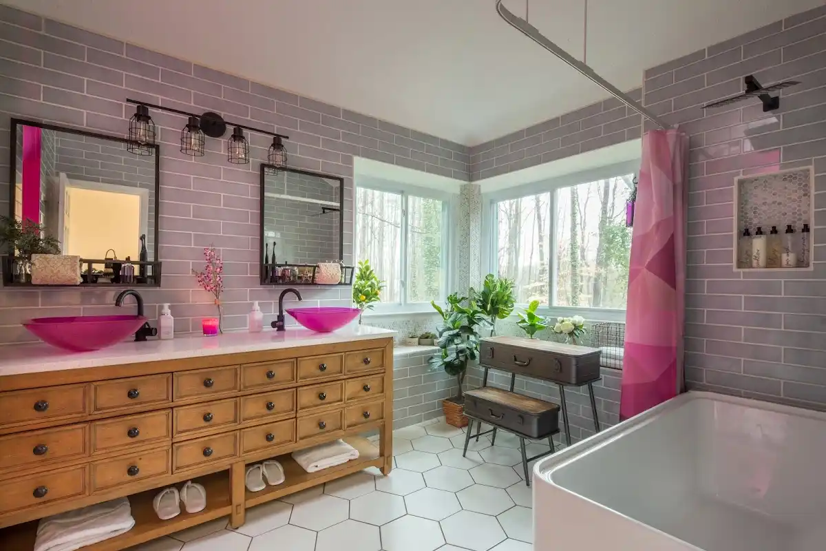 Bathroom renovation after water damage restoration in Minot
